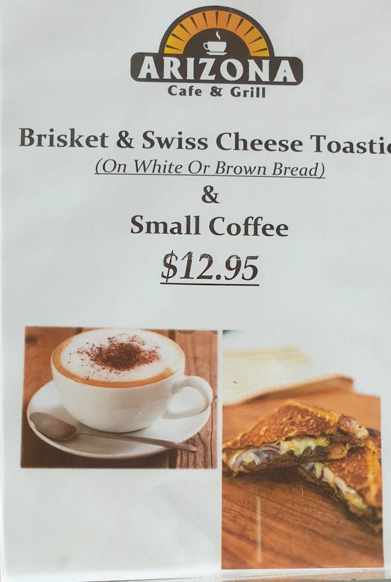Menu, Arizona Cafe & Grill