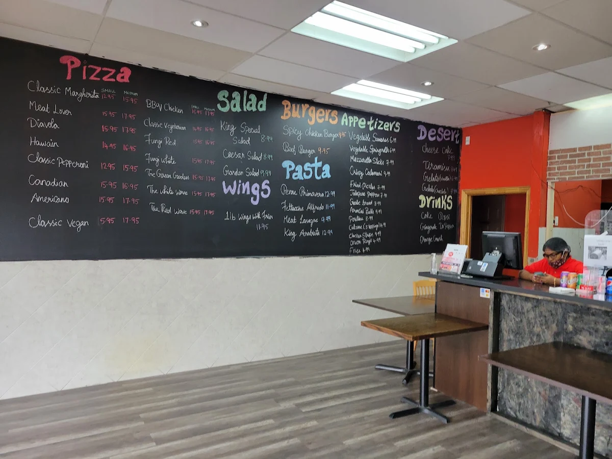 Menu, Pizzeria King