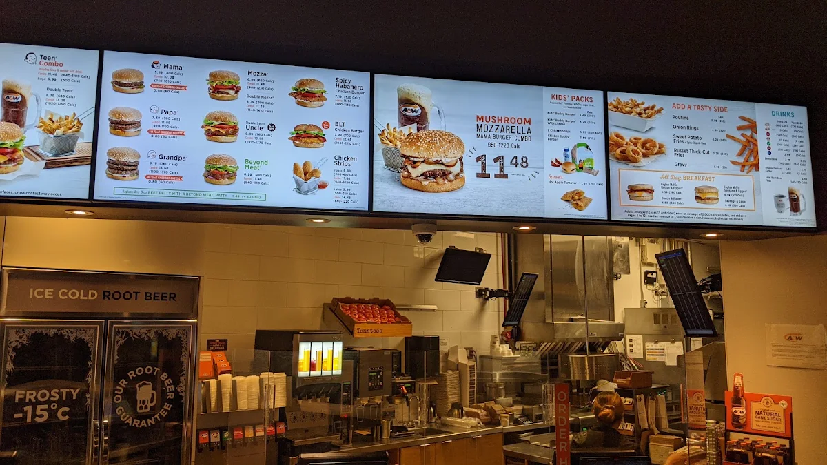 Menu, A&W Canada