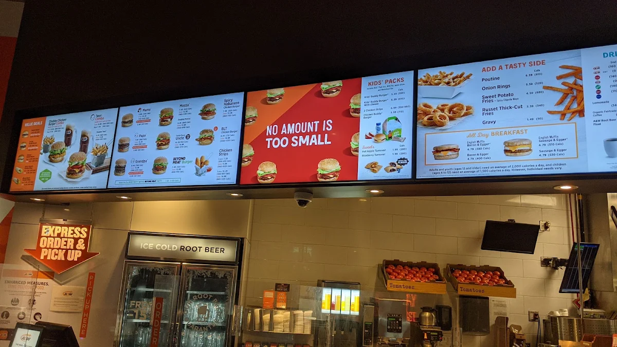 Menu, A&W Canada