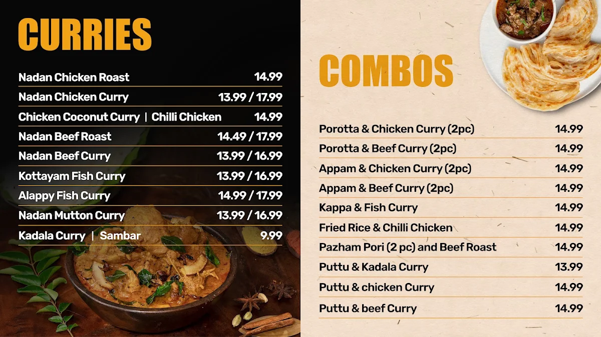 Menu, Kerala Swad - Indian Cuisine