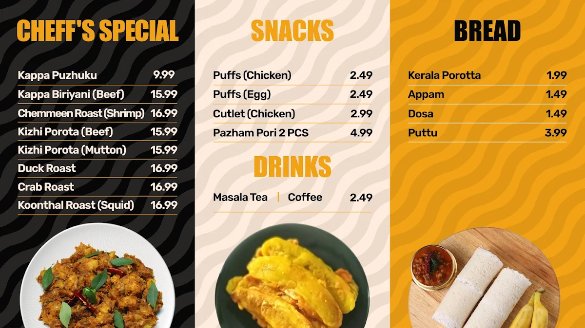 Menu, Kerala Swad - Indian Cuisine
