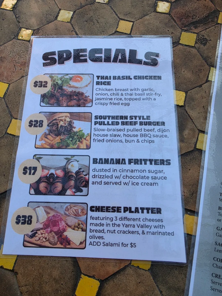Menu, The Amazing Grace