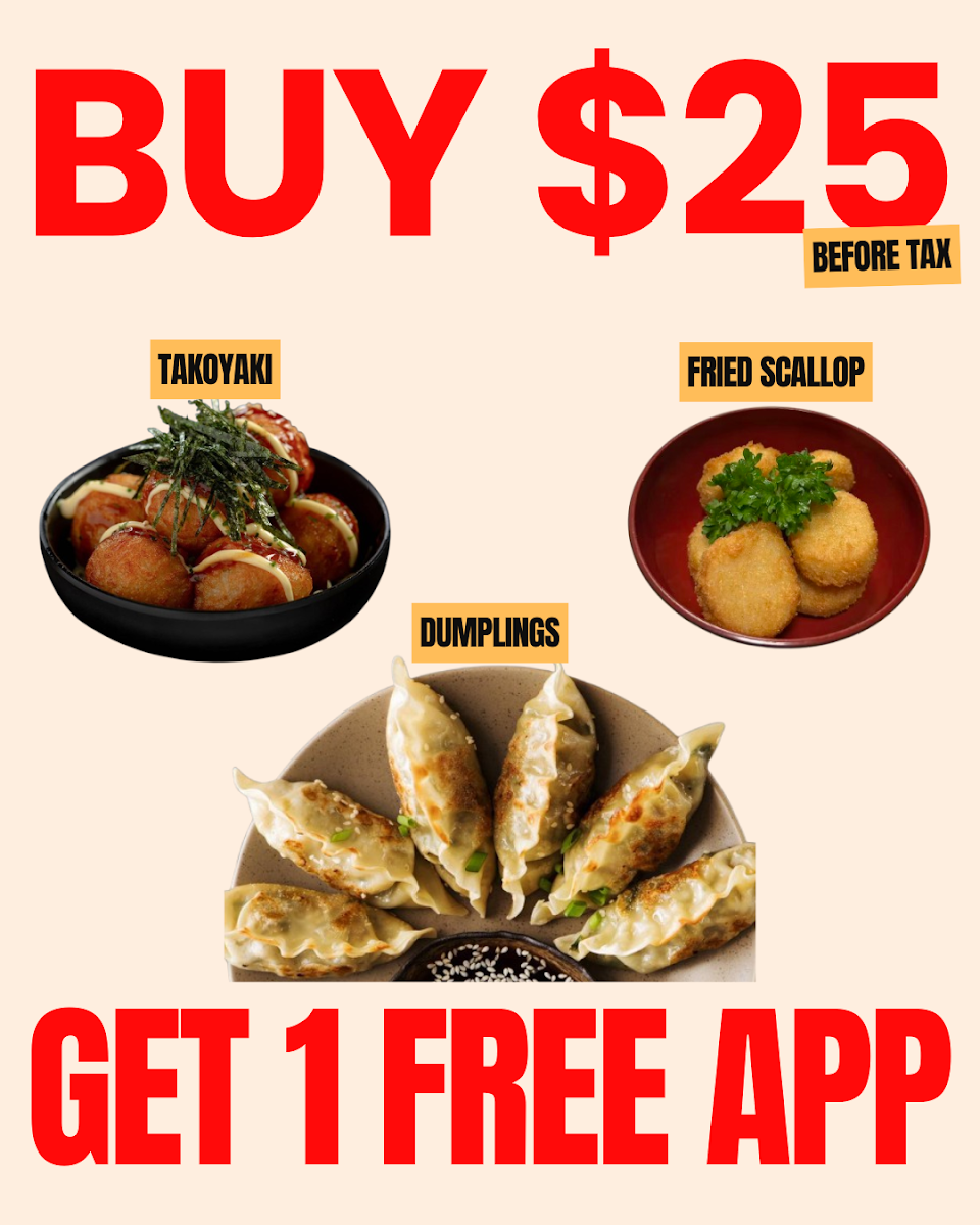 Menu, Yoomi Sushi