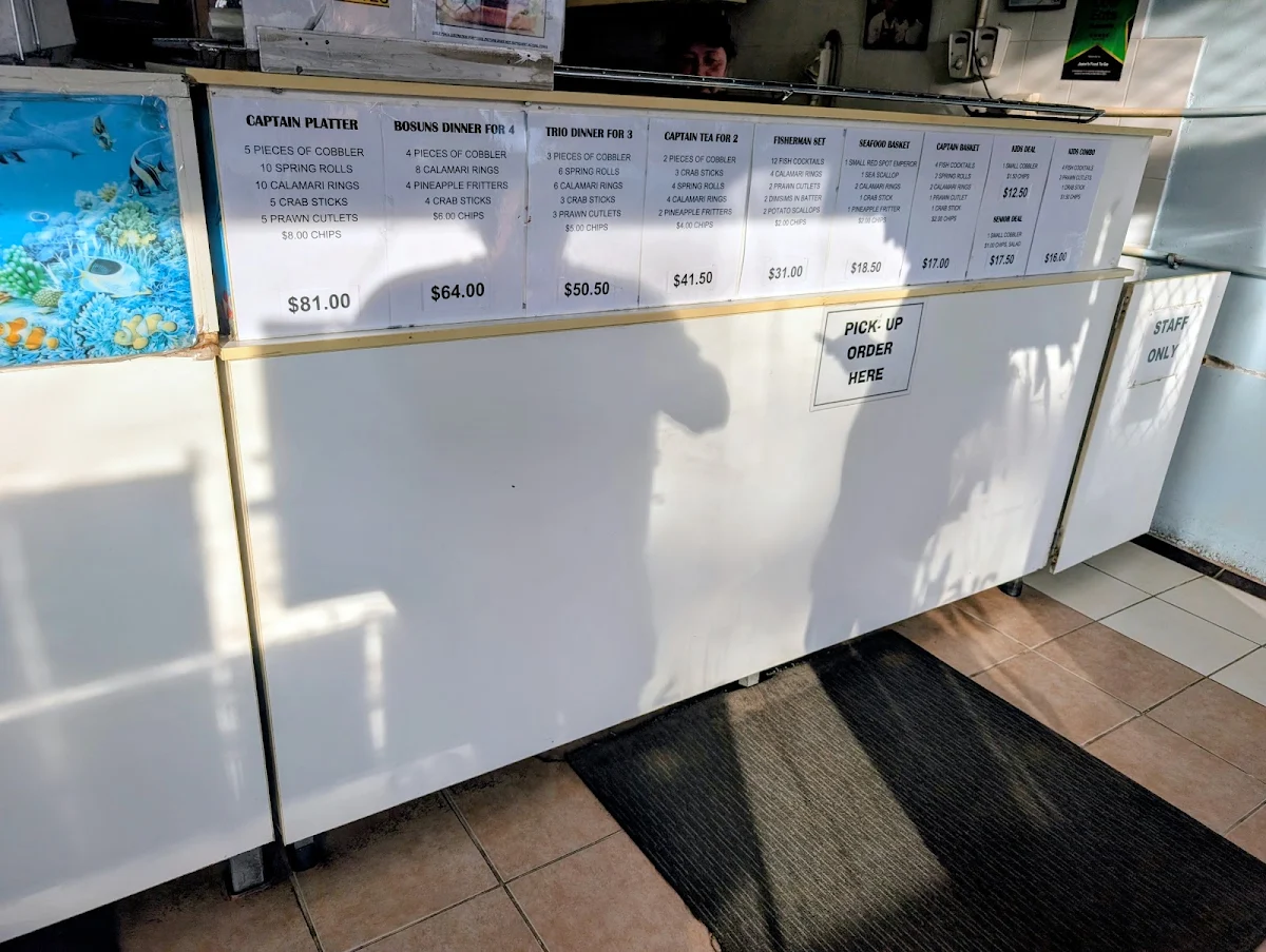 Menu, Jasons Food to Go Fish & chips