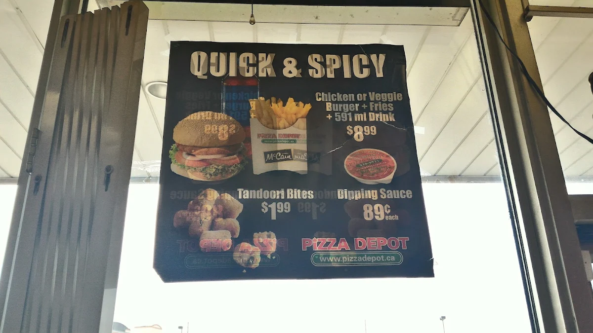 Menu, Pizza Depot