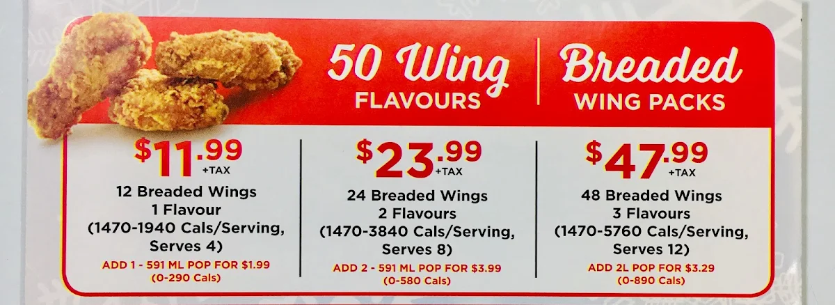 Menu, Pizza Depot