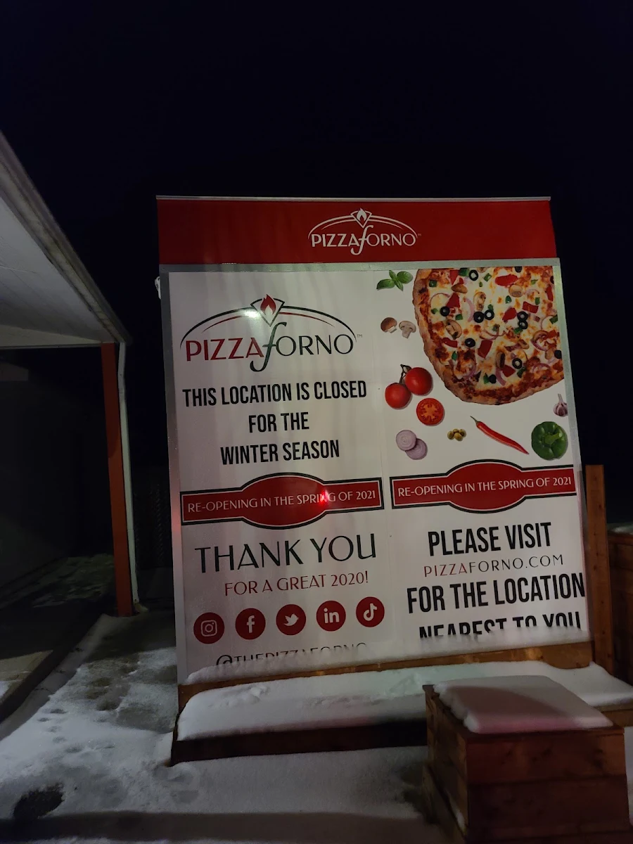 Menu, PizzaForno