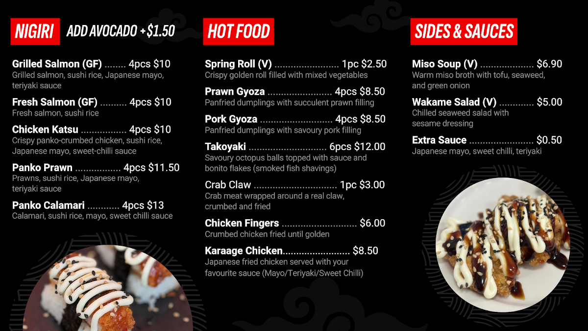 Menu, Sushi House Emerald Plaza