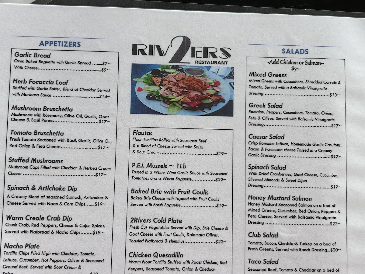 Menu, 2 Rivers Smokehouse