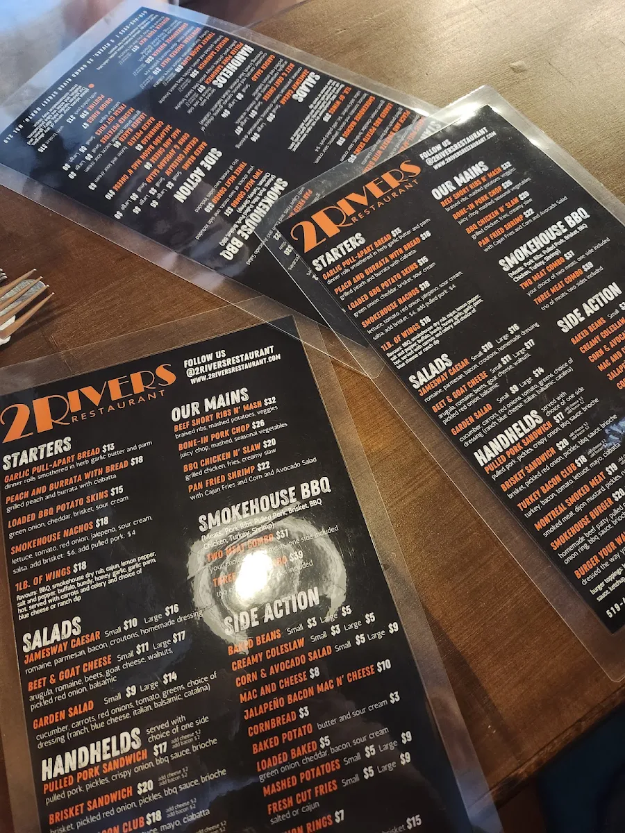 Menu, 2 Rivers Smokehouse