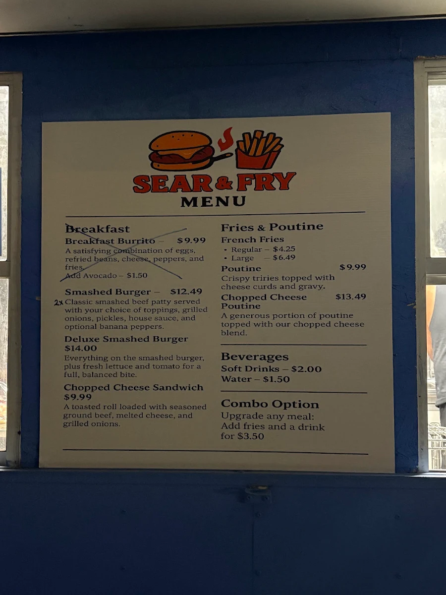 Menu, Sear & Fry