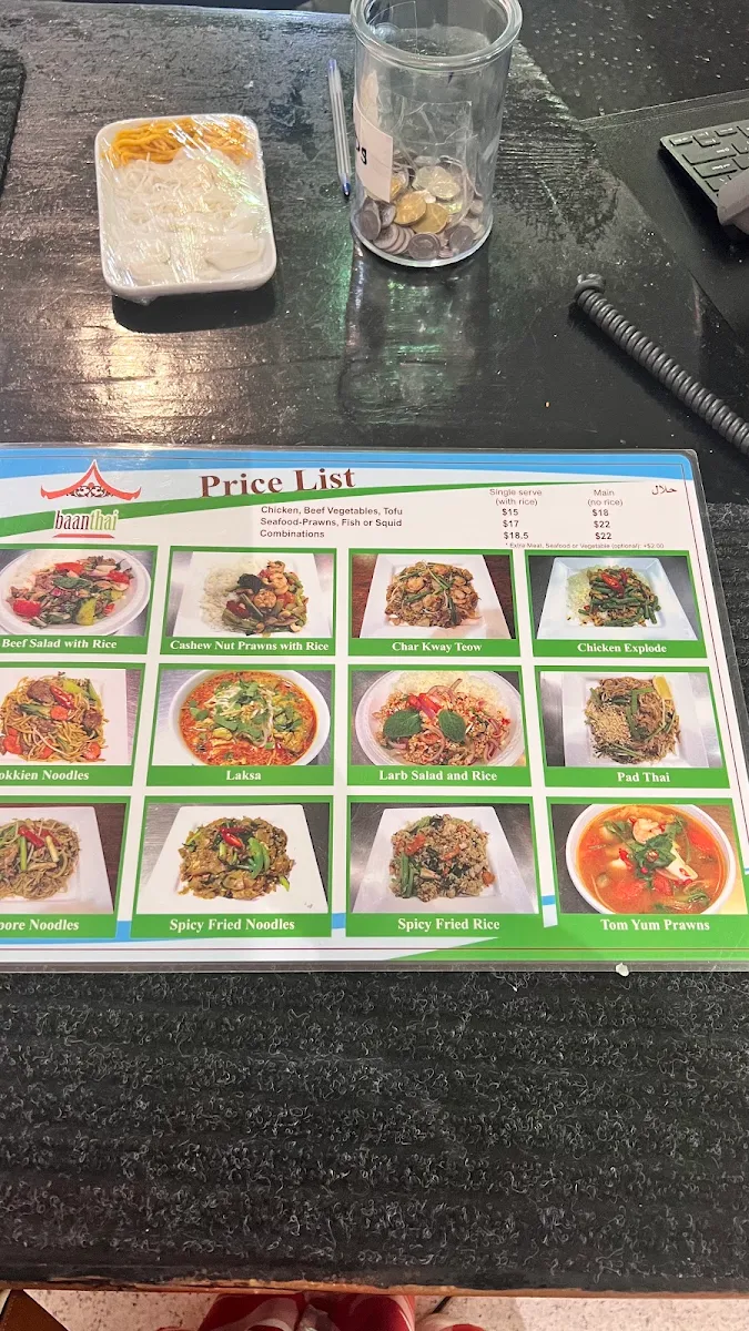 Menu, Baan Thai