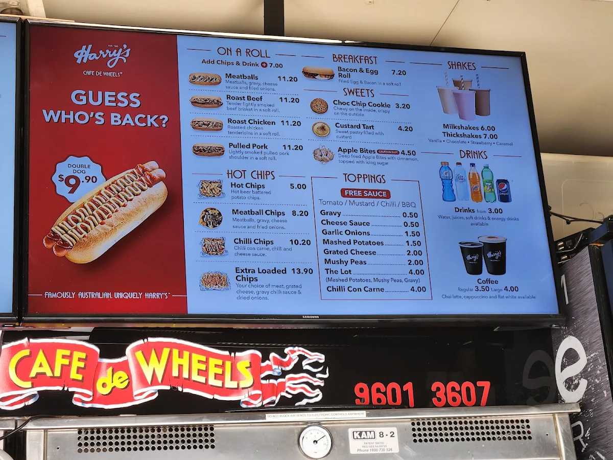 Menu, Harry's Café de Wheels - Liverpool