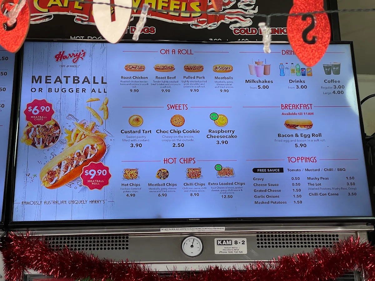 Menu, Harry's Café de Wheels - Liverpool