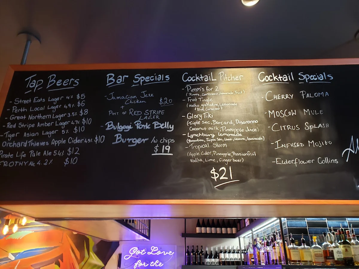 Menu, Street Eats Eatery