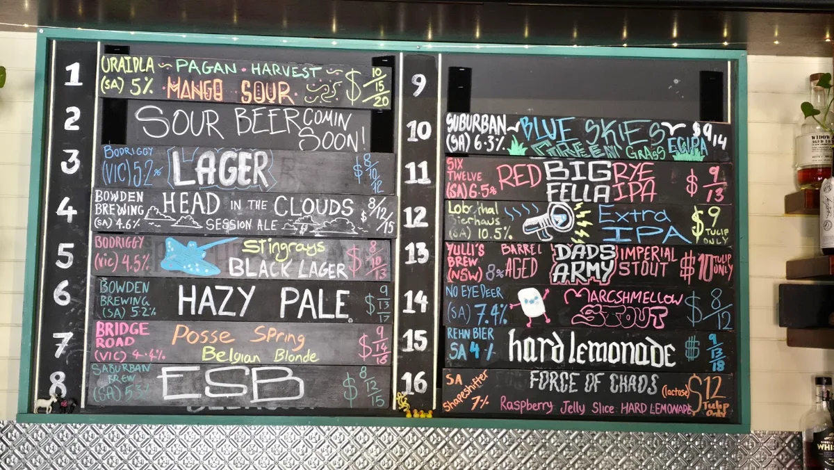 Menu, NOLA Adelaide