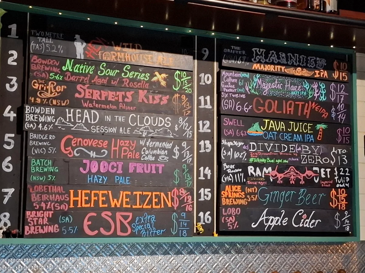 Menu, NOLA Adelaide