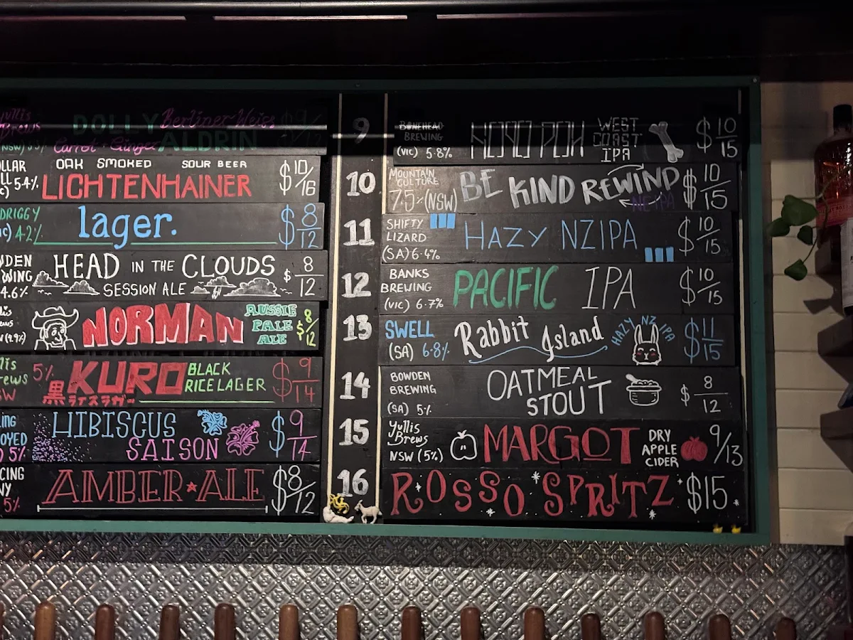 Menu, NOLA Adelaide