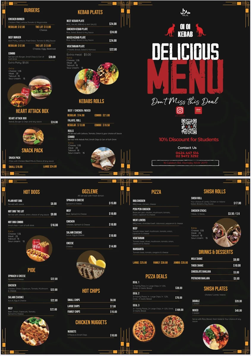 Menu, Oi Oi Kebab