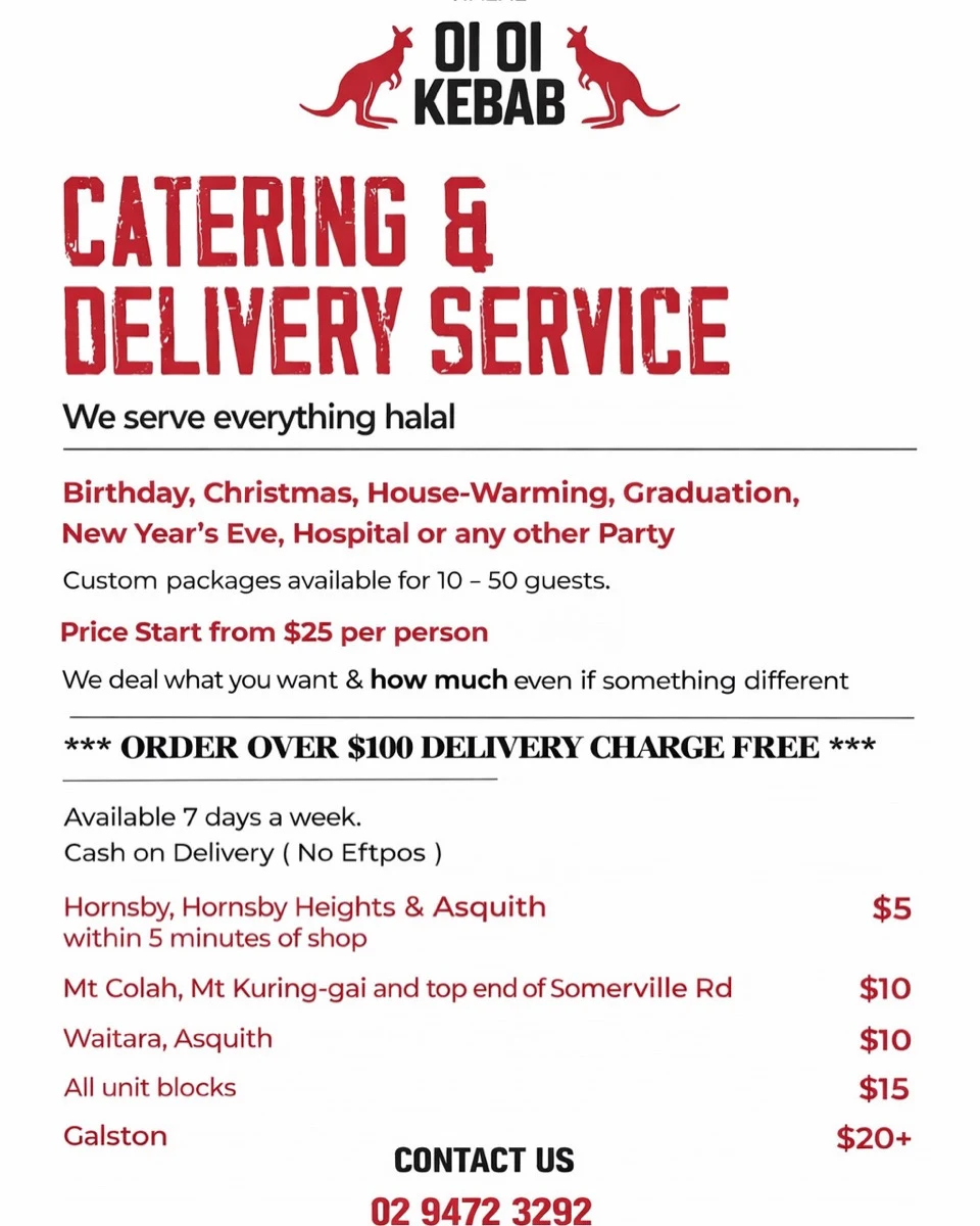 Menu, Oi Oi Kebab