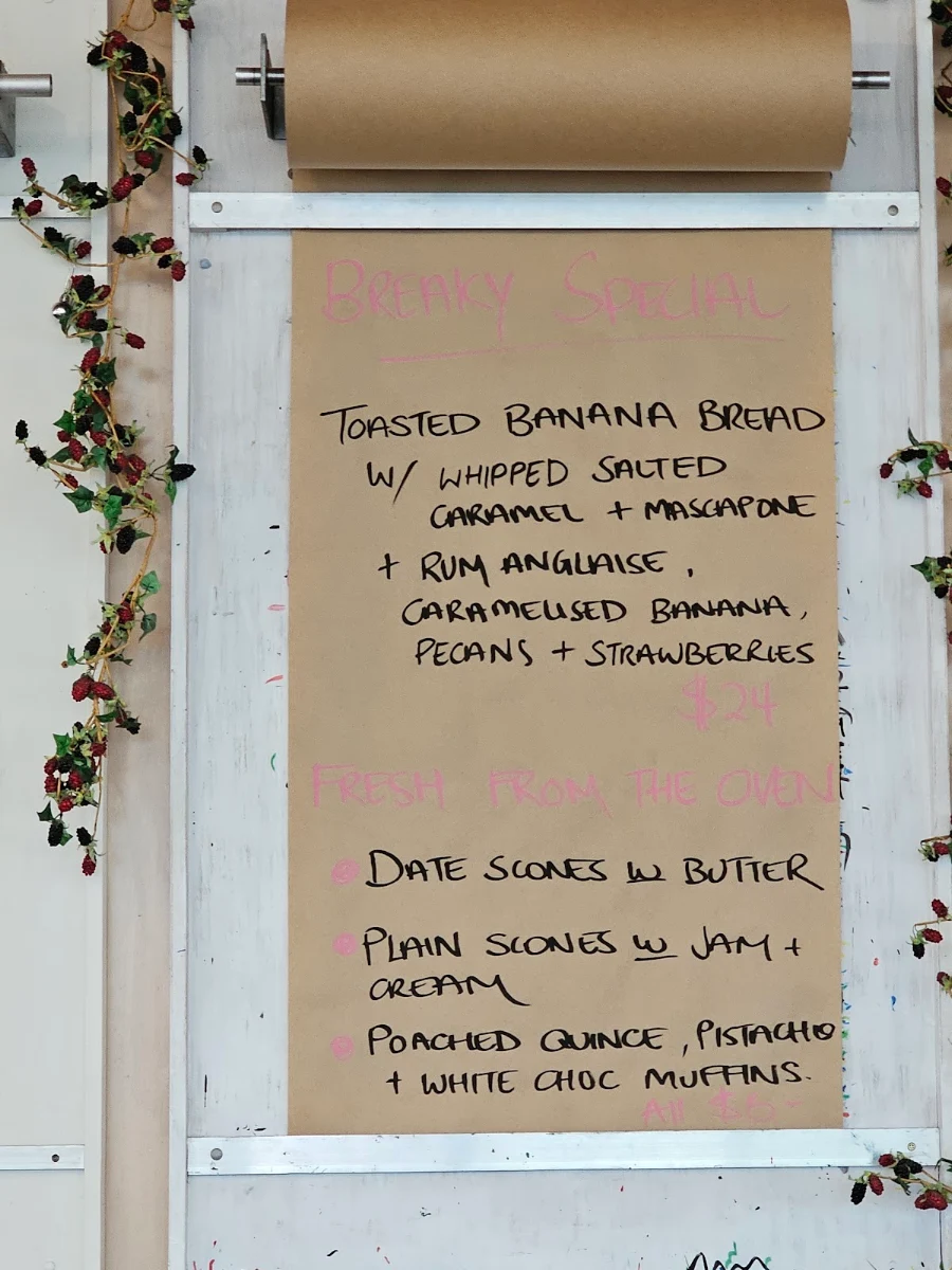 Menu, Pavilion Cafe & Bar