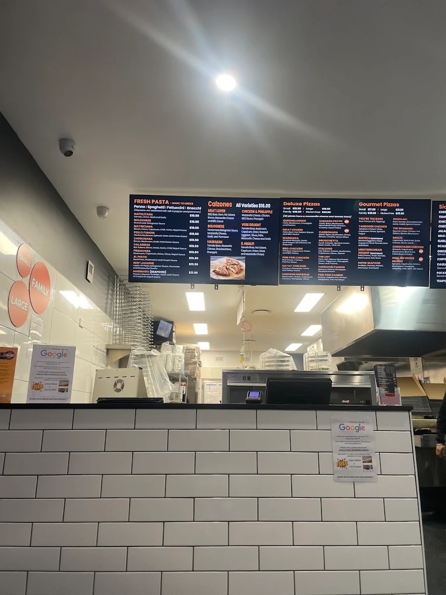 Menu, Amalfi Pizza & Pasta Murrumba Downs