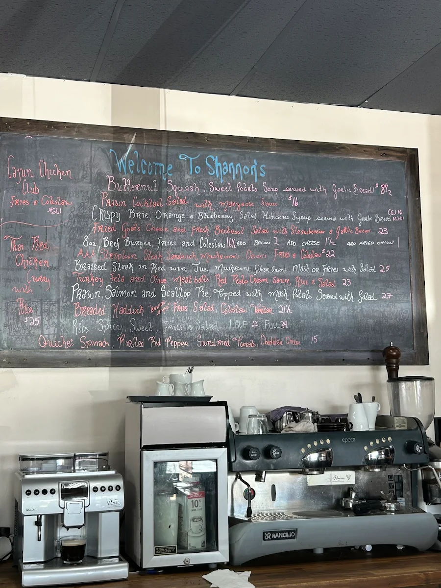 Menu, Shannon's Kitchen and Irish Pub