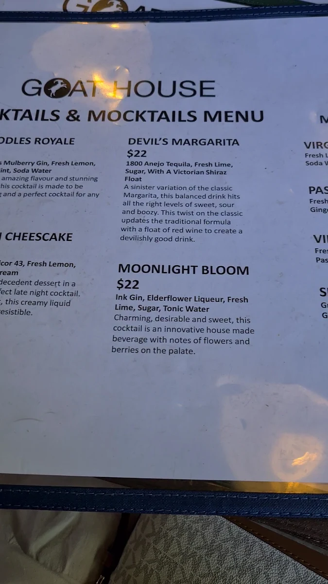 Menu, Goat House