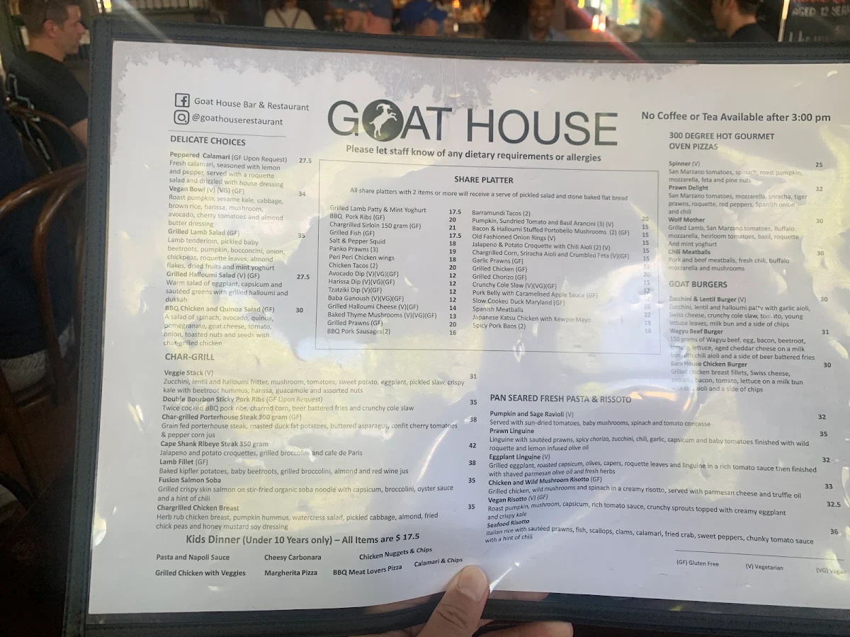 Menu, Goat House