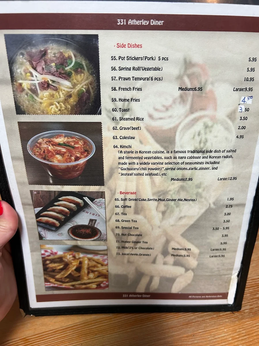 Menu, 331 Atherley Diner