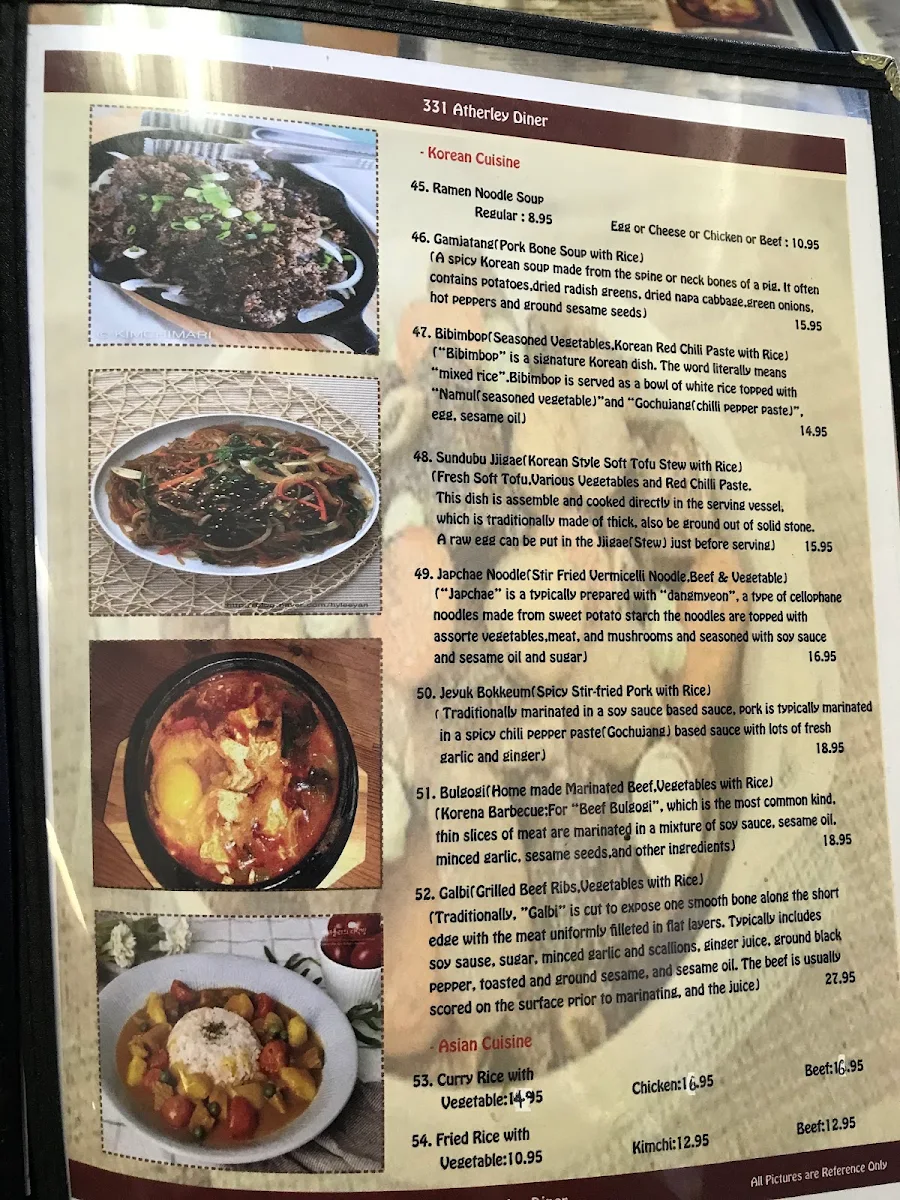 Menu, 331 Atherley Diner