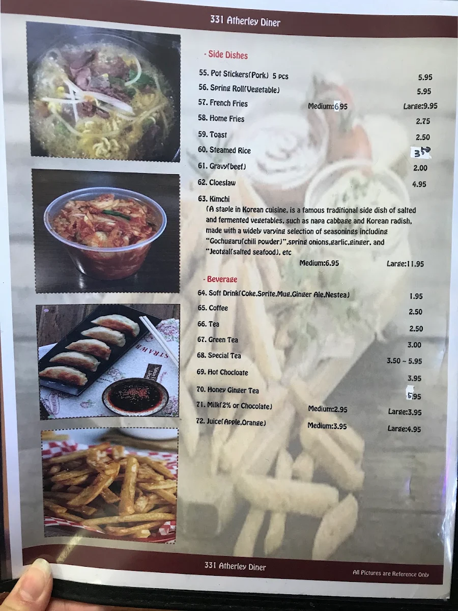 Menu, 331 Atherley Diner