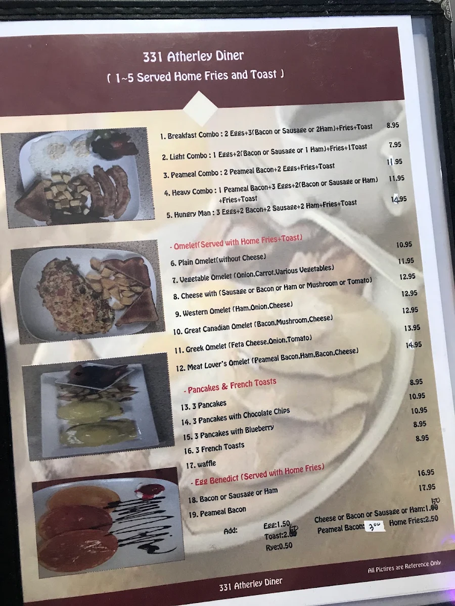 Menu, 331 Atherley Diner