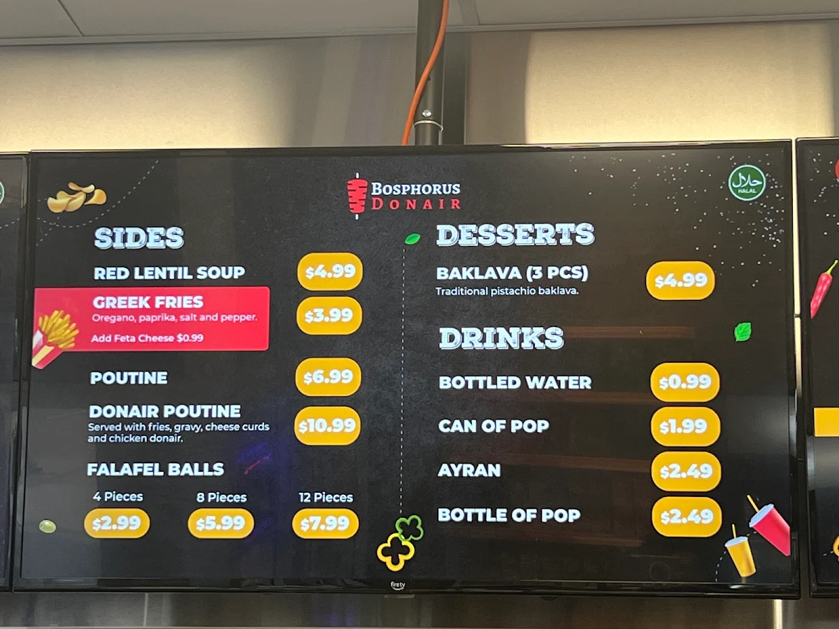 Menu, Bosphorus Donair