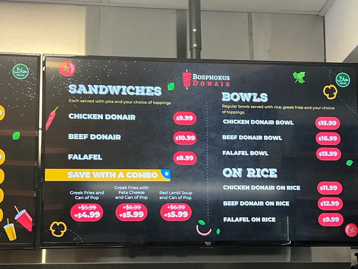Menu, Bosphorus Donair