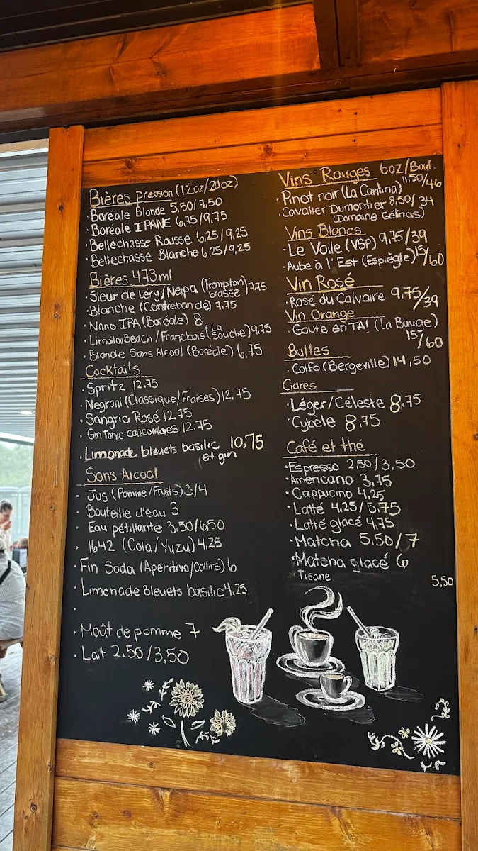 Menu, Comptoir à pizza Bleuetière Marland
