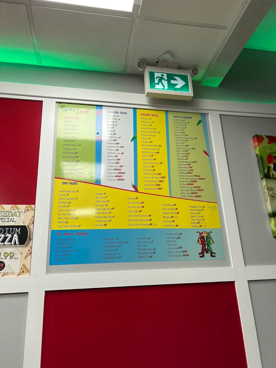 Menu, M N' A Wings Corner N' Pizza