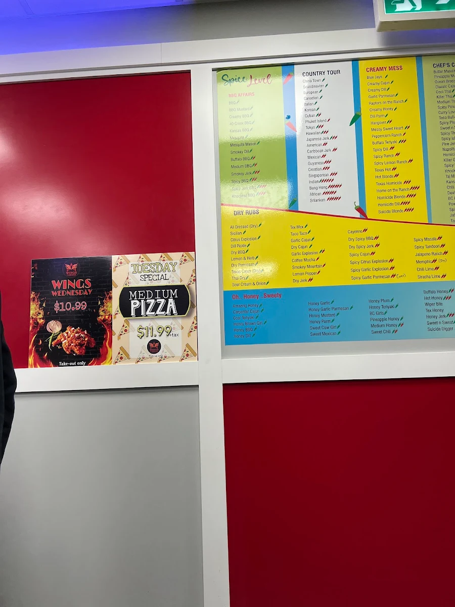 Menu, M N' A Wings Corner N' Pizza