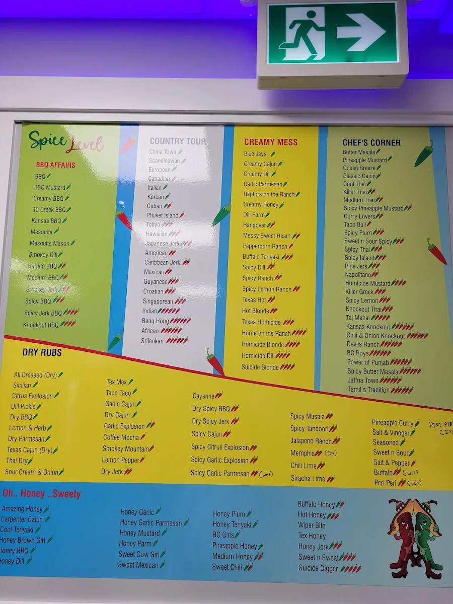 Menu, M N' A Wings Corner N' Pizza