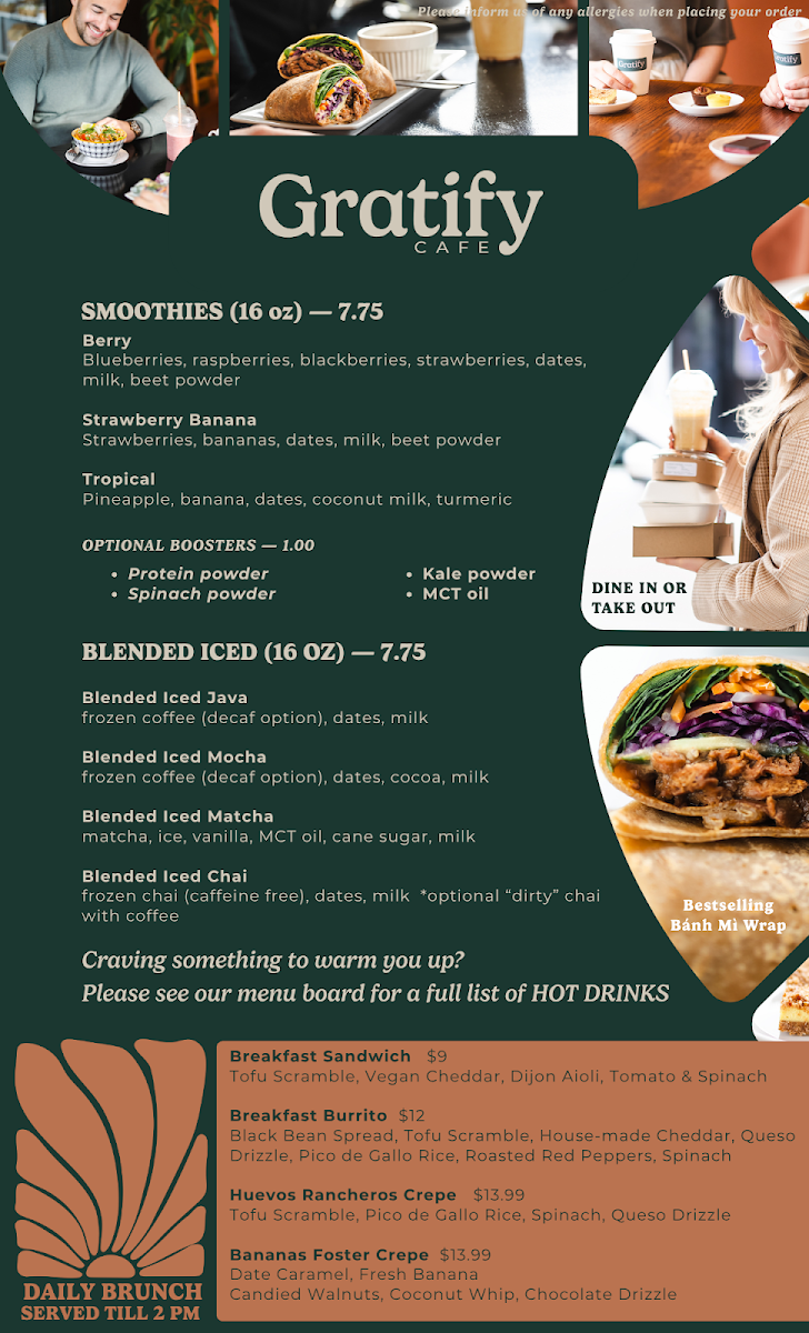 Menu, Gratify