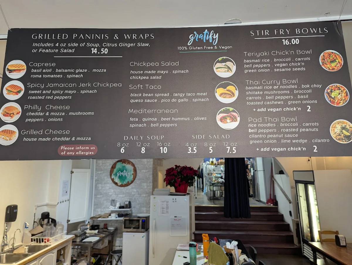 Menu, Gratify