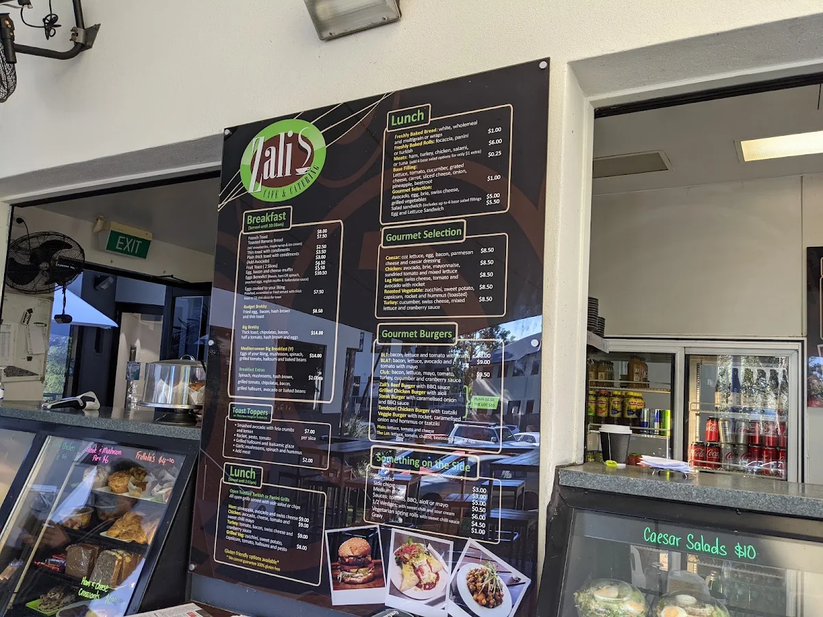 Menu, Zali's Cafe & Catering