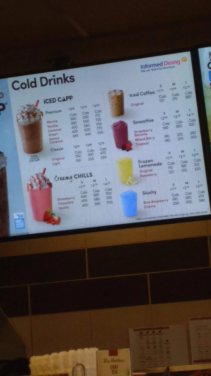 Menu, Tim Hortons