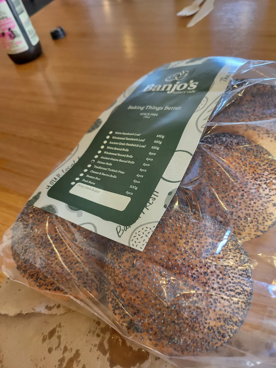 Menu, Banjo’s Bakery Café – Campbell Town