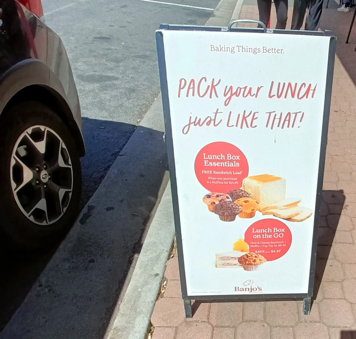 Menu, Banjo’s Bakery Café – Campbell Town