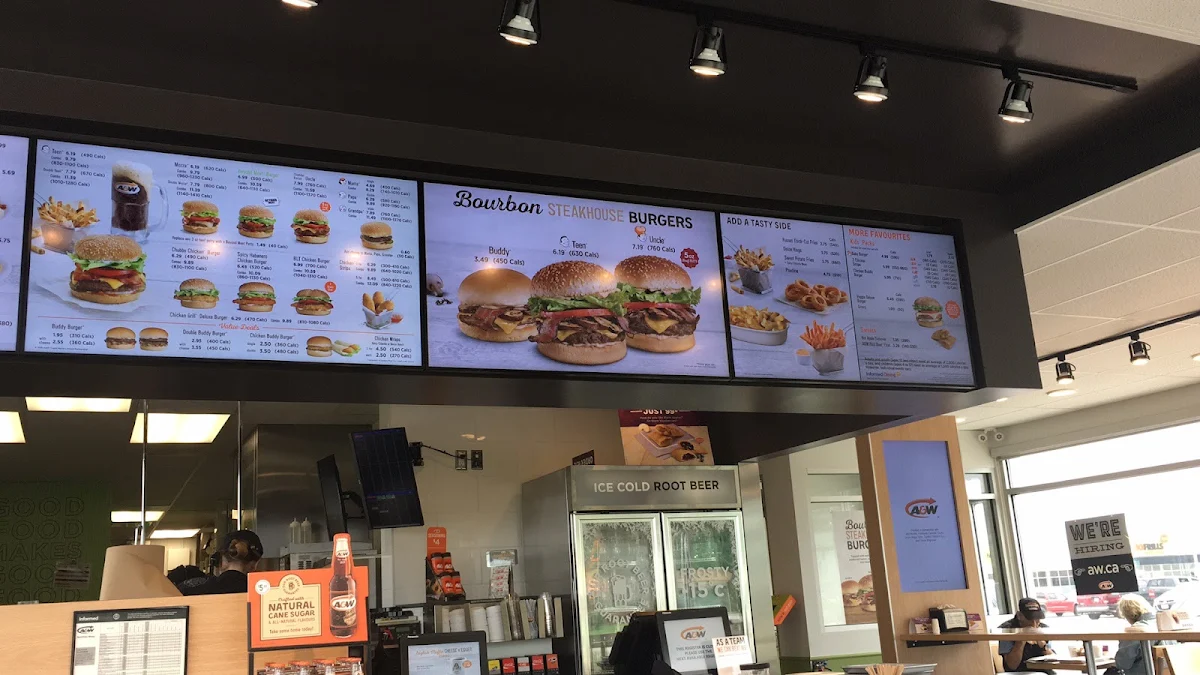 Menu, A&W Canada
