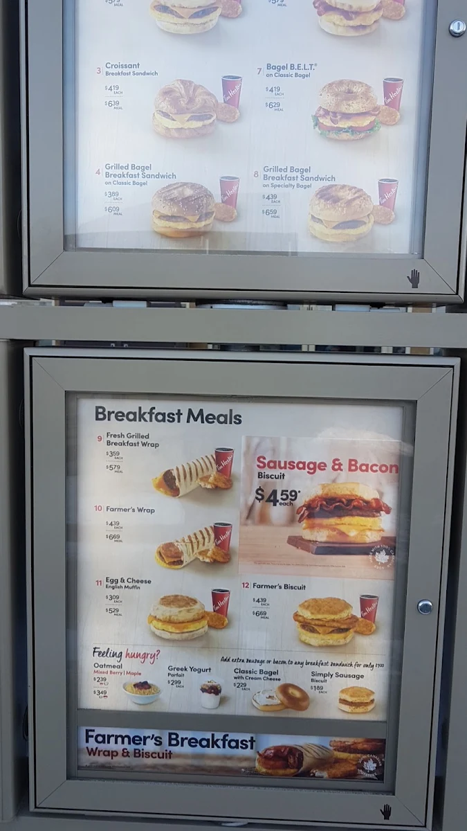 Menu, Tim Hortons