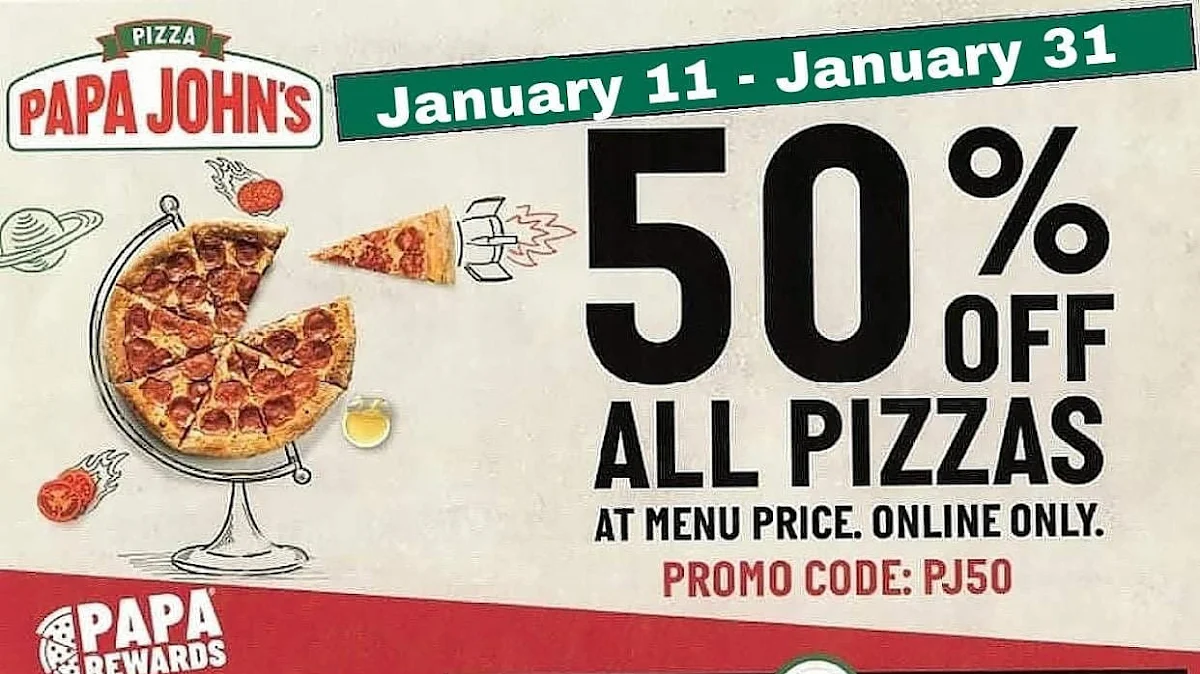 Menu, Papa Johns Pizza