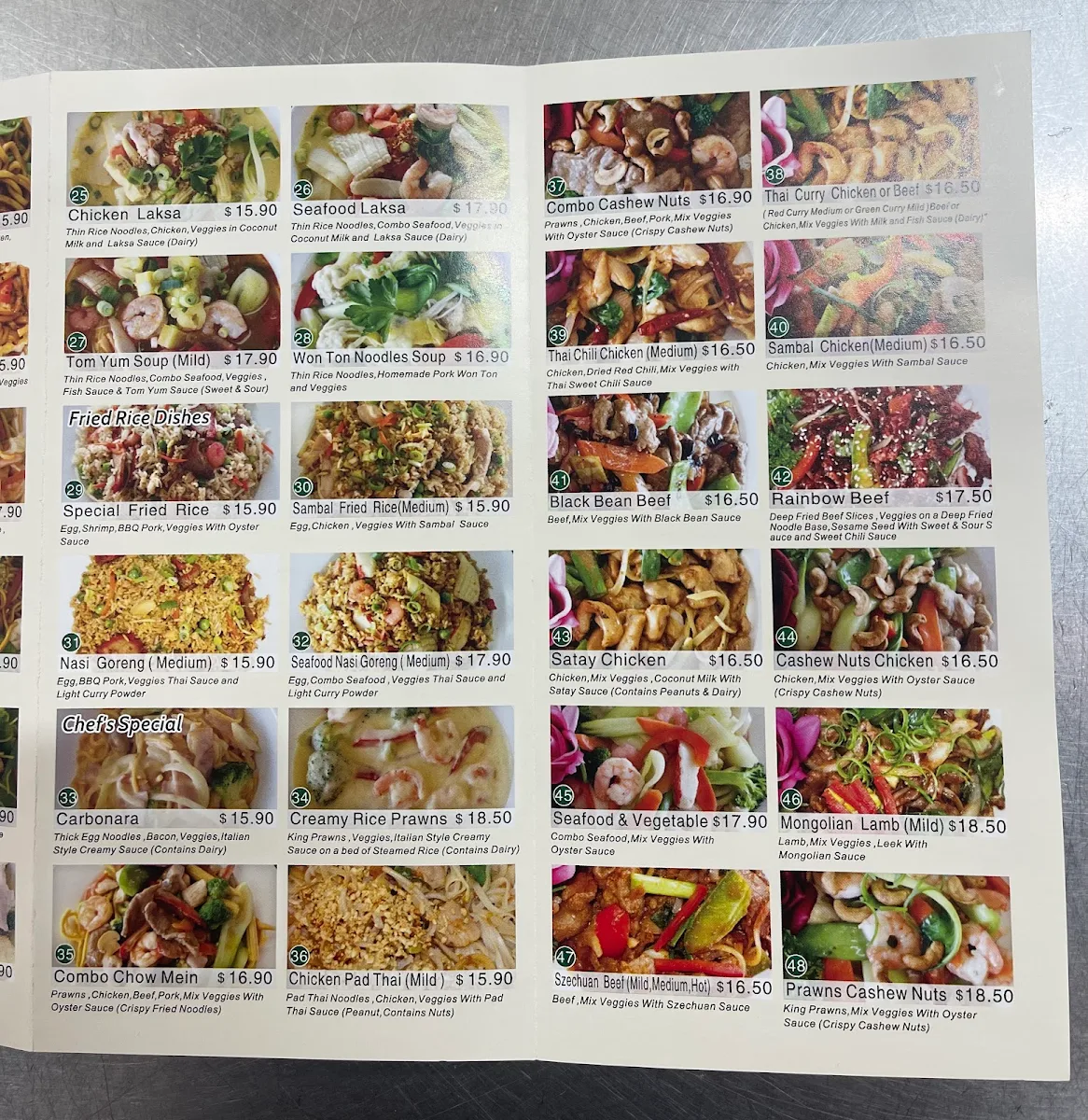 Menu, Bellygood Caboolture